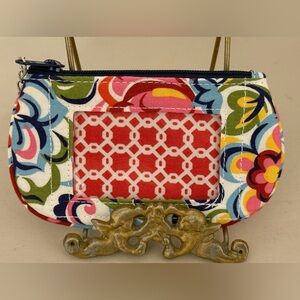 Vera Bradley Hope Garden Zip ID Case Floral Wallet Keychain Retired EUC